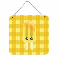 Ice Pop Popsicle Face Gingham Yellow Wall or Door Hanging Prints