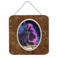 6 x 6 in. Starry Night Scottish Terrier Aluminium Metal Wall Or Door Hanging Prints
