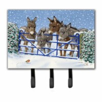 Donkeys & Robin at the Fence Leash or Key Holder