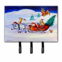 Corgi Highhacked Santa Claus Sleigh Leash or Key Holder
