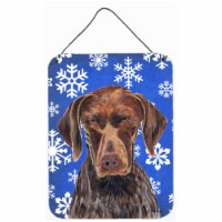 German Shorthaired Pointer Snowflakes Holiday Aluminium Metal Wall Or Door Hanging Prints