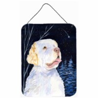 Starry Night Clumber Spaniel Aluminium Metal Wall Or Door Hanging Prints