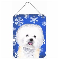 Bichon Frise Winter Snowflakes Holiday Aluminium Metal Wall Or Door Hanging Prints
