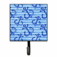 Beach Watercolor Anchors Leash or Key Holder, 4.25 x 1 x 7 in.