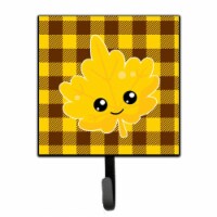 Fall Leaf on Gingham Leash or Key Holder