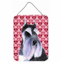 Schnauzer Hearts Love Valentines Day Wall Or Door Hanging Print - 12 x 16 in.