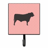 Black Angus Cow Pink Check Leash or Key Holder