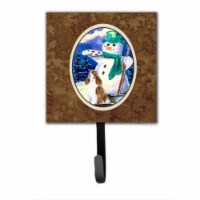 Artist Snowman With Springer Spaniel Leash Holder Or Key Hook