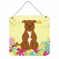 Easter Eggs Staffordshire Bull Terrier Brown Wall or Door Hanging Prints