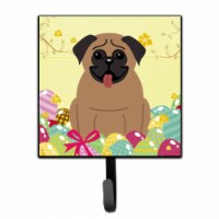 Easter Eggs Pug Brown Leash or Key Holder