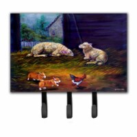 Corgi Chaos In The Barn With Sheep Leash & Key Holder