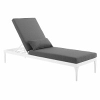 Perspective Cushion Outdoor Patio Chaise Lounge Chair, White Charcoal