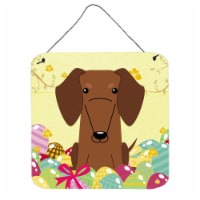 Easter Eggs Dachshund Red & Brown Wall or Door Hanging Prints