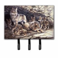 Wolf Wolves by the Den Leash or Key Holder