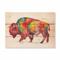 15 x 11 in. Bartholets Rainbow Bison Wood Art