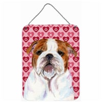 Bulldog English Hearts Love and Valentines Day Aluminium Metal Wall Or Door Hanging Prints -