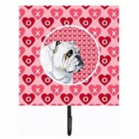 4.25 x 7 in. Bulldog English Valentines Love and Hearts Leash Or Key Holder