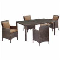 Conduit Outdoor Patio Wicker Rattan Set, Brown Mocha - 5 Piece