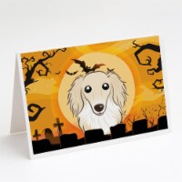 Halloween Longhair Creme Dachshund Greeting Cards & Envelopes - Pack of 8