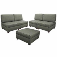 Sectional Piece of 9 Plus 4, 36 in. Storage Ottomans - Flint