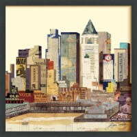 New York City Skyline - Dimensional Art Collage Hand Signed by Alex Zeng Framed Graphic Wall