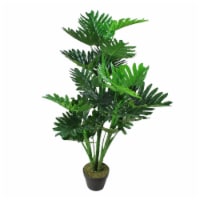 50 in. Artificial Philodendron Selloum Potted Plant, Green - Large