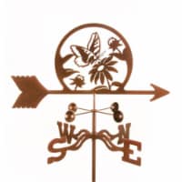Butterfly & Flowers Weathervane with Garden Mount