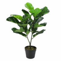 29 in. Artificial Fiddle Leaf Fig Potted Plant, Dark Green