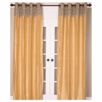 Silk Dupioni Top Pleat Curtain Panel - Ivory Taupe - 108 in.