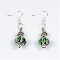 Emerald Isle Irish Painted Glass Bead Earrings