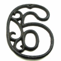 Cast Iron Number Six - Black