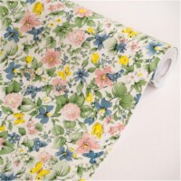 Butterflies Lingering over Flowers - Self-Adhesive Wallpaper Home Decor Roll  Multicolor