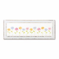 DS 24 x 9 in. Screen & Wood Floral Frame