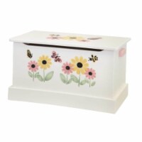 30 in. Wooden Toy Box with Stencil&#44; Small - White