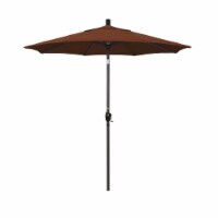 7.5 ft. Fiberglass Market Umbrella Push Tilt Bronze-Olefin-Terracotta