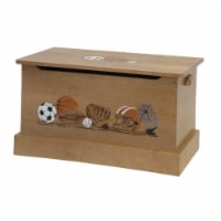 30 in. Wooden Toy Box with Sports Scene&#44; Small - Harvest