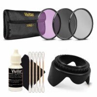 Vivitar 52mm Professional Uv Cpl Fld Filterkit + Tulip Lens Hood For 52mm Lenses