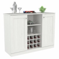 Inval  Shaker Style 2 Door Wine Rack Buffet in Washed Oak Engineered Wood