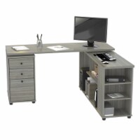 Inval L Shaped Computer Desk in Smoke Oak Engineered Wood 1 Smith s Food and Drug