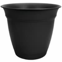 The HC Companies Eclipse Pot With Attached Saucer - Black Perspective: Main