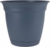 Akro Mils ECA08000DE2 8 in. Eclipse Planter with Attached Saucer, Slate Blue