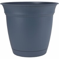 Akro Mils ECA10000DE2 10 in. Attached Saucer Eclipse Planter - Slate Blue