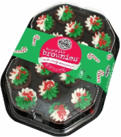 Two-Bite Green & White Frosted Brownies Perspective: front
