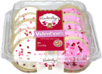 Kimberley's Bakeshoppe Valentine's White & Pink Vanilla Frosted Cookies Perspective: Main