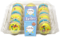 Kimberley's Bakeshoppe™ Easter Vanilla Blue & Yellow Mini Frosted Soft Sugar Cookies Perspective: Main