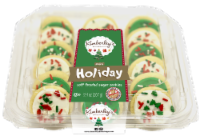 Kimberley's Bakeshoppe Holiday Vanilla Green & White Mini Frosted Cookies Perspective: Main