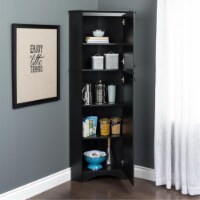 Prepac Elite Tall 2 Door Corner Storage Cabinet in Black
