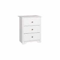 Prepac Monterey 3 Drawer Tall Nightstand in White