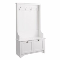Prepac Wide Hall Tree with Shaker Doors in White