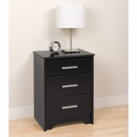 Prepac Coal Harbor Tall 3 Drawer Nightstand in Black